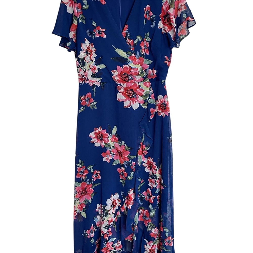 Kensie Navy Floral Midi Dress - Picture 4 of 10